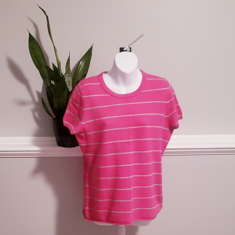 C. Cashmere Large 2 Ply Short Sleeve Sweater